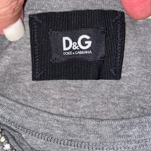 D&G Dolce & Gabbana Pearl Jeweled T-Shirt Size 36 - Picture 4 of 10